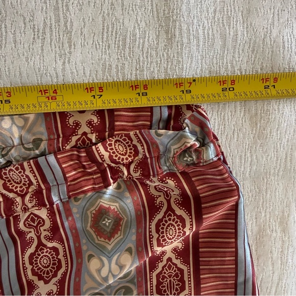 Boho Stripe Wide Leg Pants M Elastic Waist Festival Palazzo Retro Flowy - Picture 4 of 13